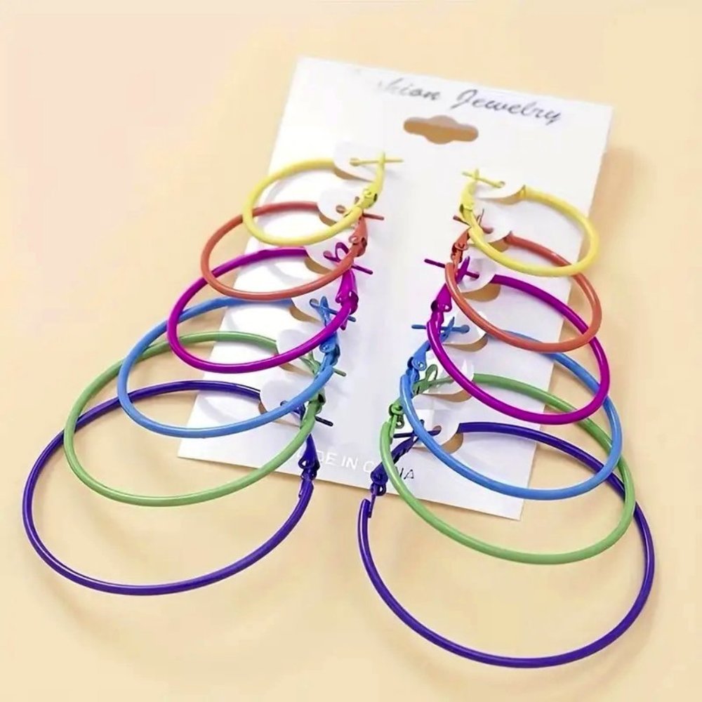 RAINBOW HOOP EARRINGS